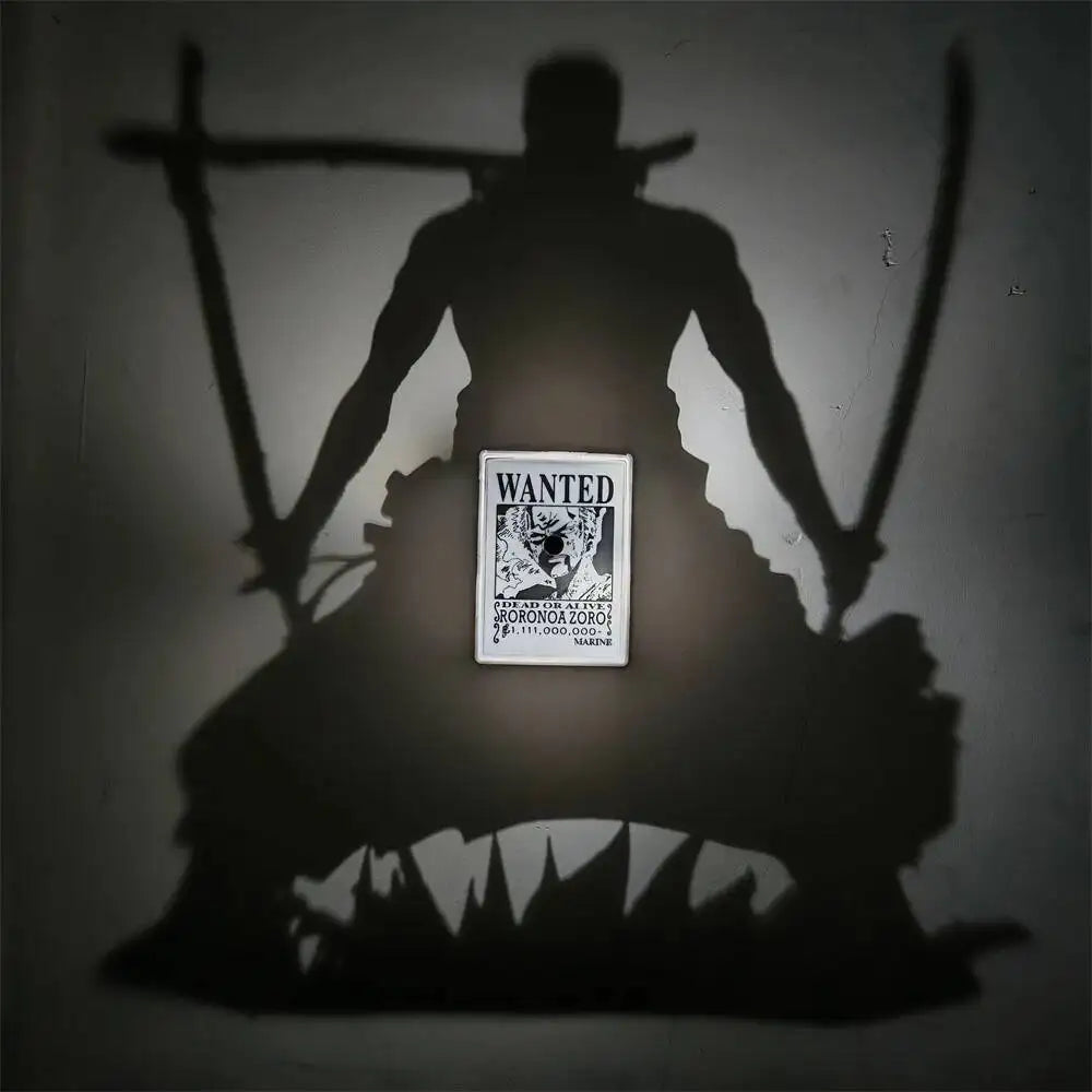 2026 One Piece Roronoa Zoro Lamp Toy Luffy Goku Wall Lamp Shadow Light Projector Lamp Creative Anime Peripherals Collection Gift