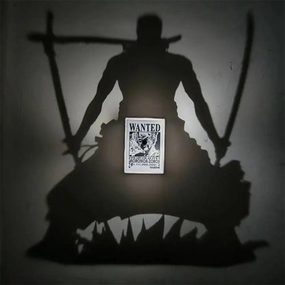 2026 One Piece Roronoa Zoro Lamp Toy Luffy Goku Wall Lamp Shadow Light Projector Lamp Creative Anime Peripherals Collection Gift