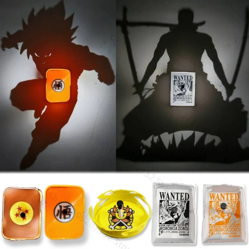 2026 One Piece Roronoa Zoro Lamp Toy Luffy Goku Wall Lamp Shadow Light Projector Lamp Creative Anime Peripherals Collection Gift
